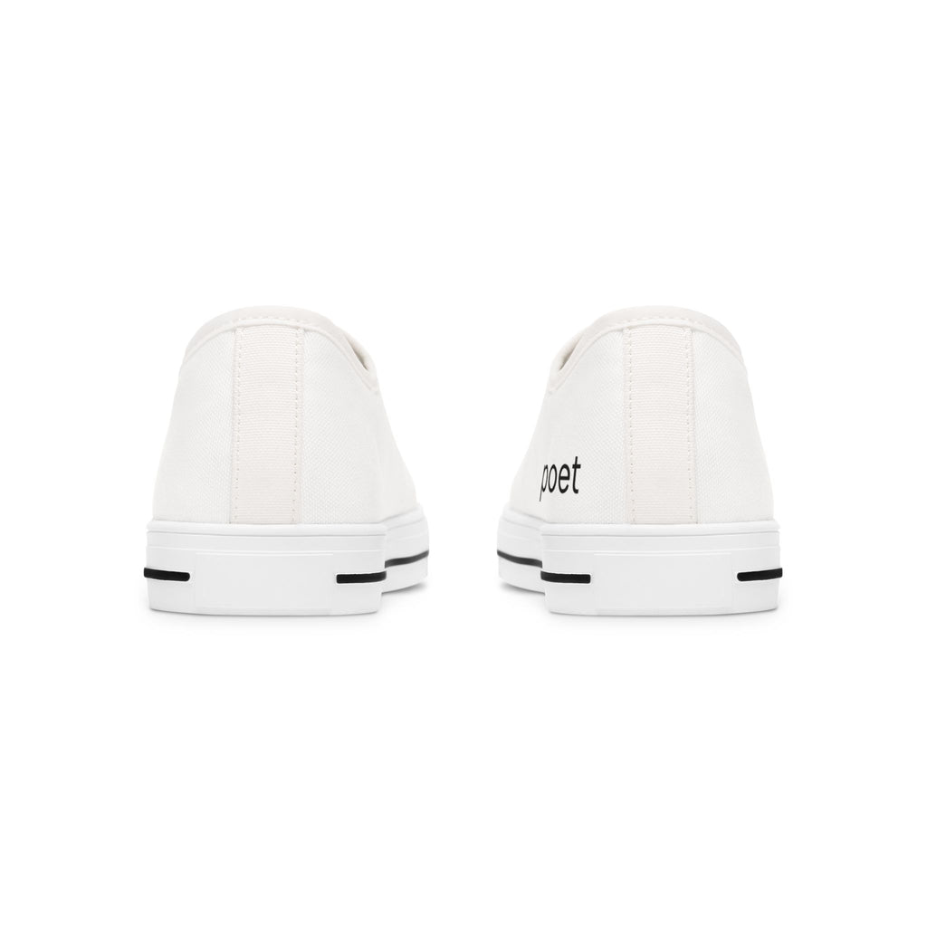 Poet Low Top Sneakers — Minimal White Canvas Women's Casual Shoes