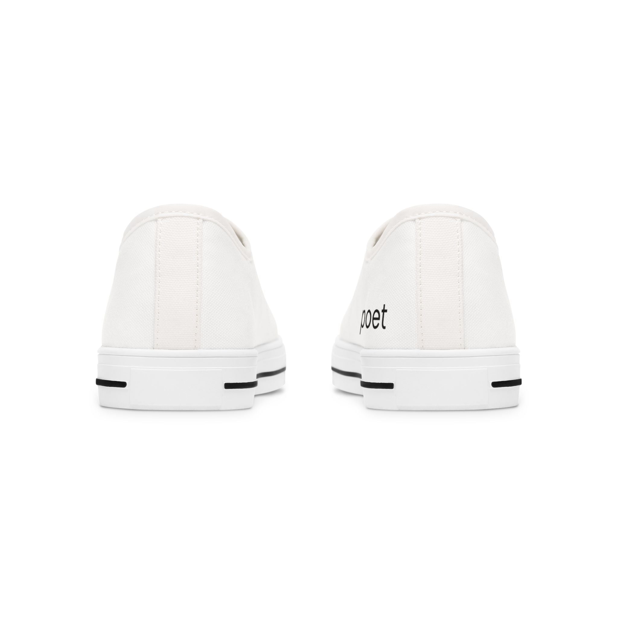 Poet Low Top Sneakers — Minimal White Canvas Women's Casual Shoes