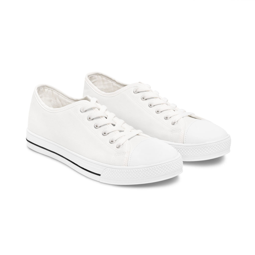 Poet Low Top Sneakers — Minimal White Canvas Women's Casual Shoes