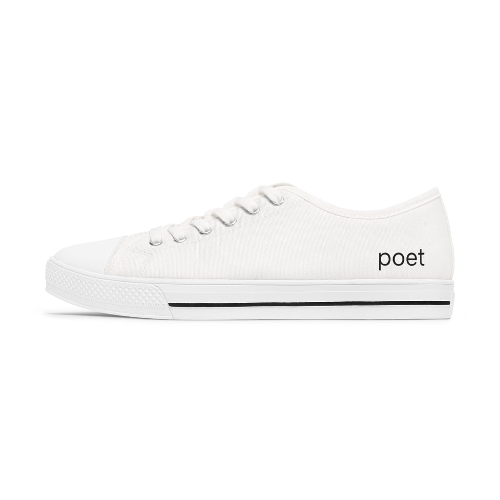 Poet Low Top Sneakers — Minimal White Canvas Women's Casual Shoes