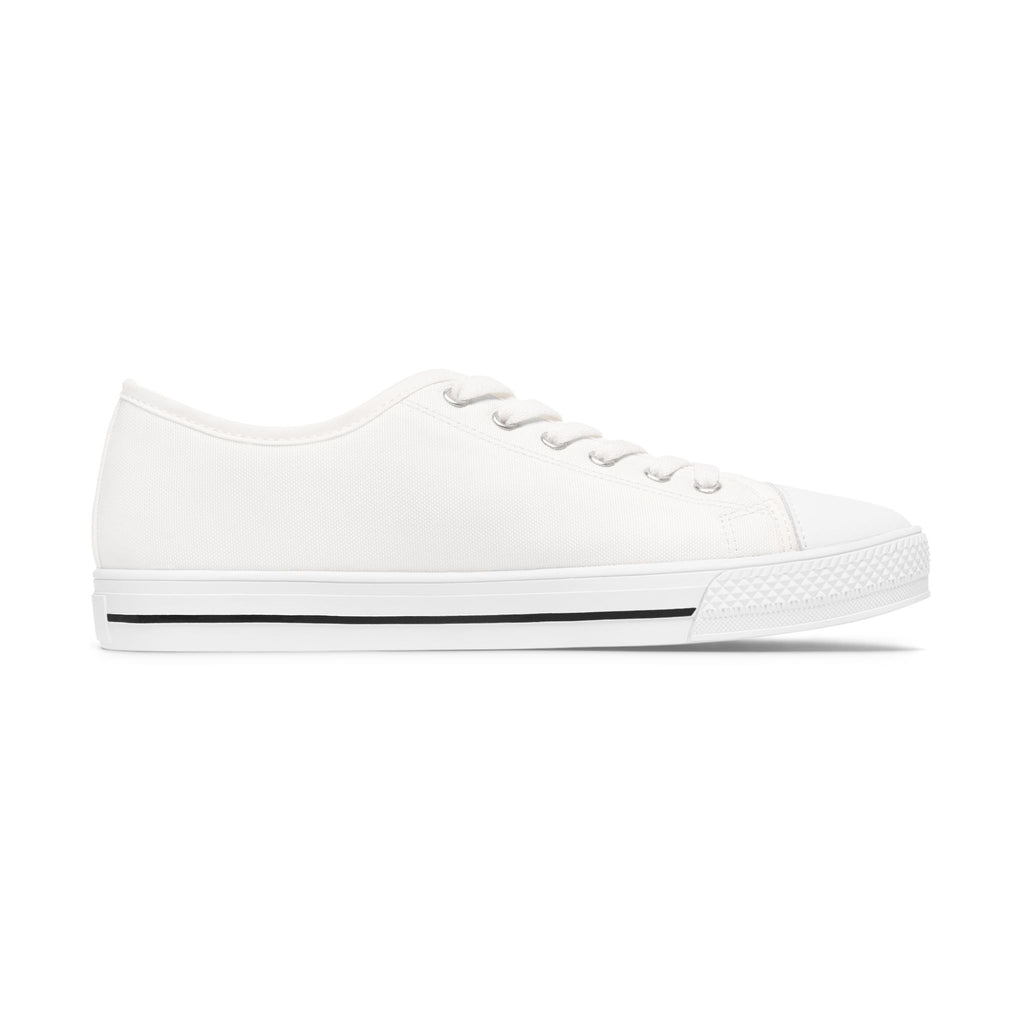 Poet Low Top Sneakers — Minimal White Canvas Women's Casual Shoes