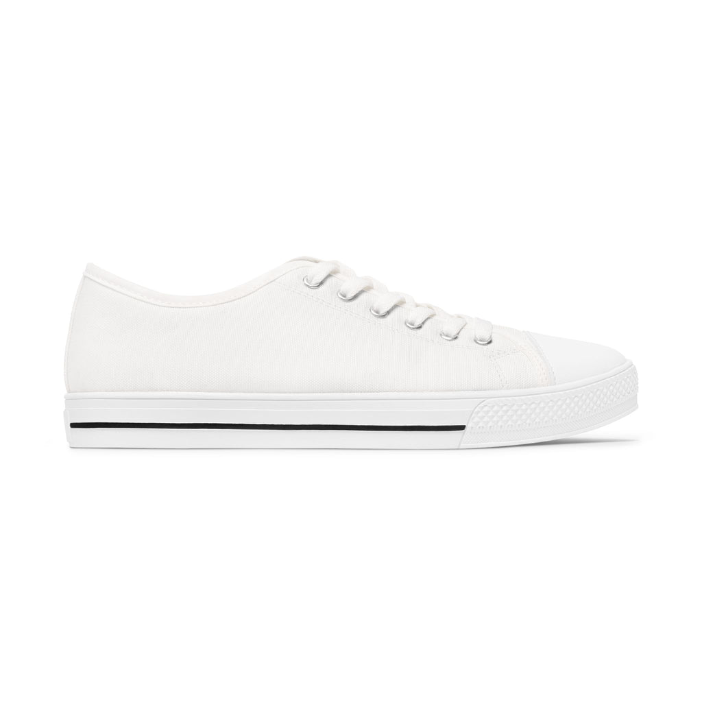 Poet Low Top Sneakers — Minimal White Canvas Women's Casual Shoes